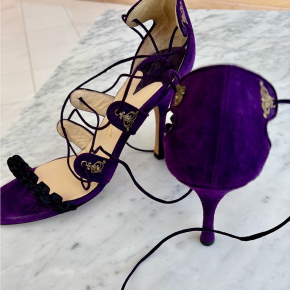 Alexandra Neel Shoes - Alexandra Neel Strappy Purple Heels